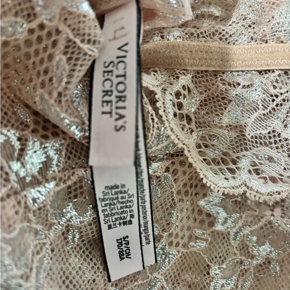 VTG Angel Victoria's Secret Lace Crop Top - Beige Size Small - Picture 3 of 7